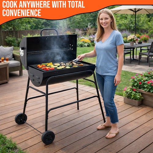 Oil drum charcoal bbq - oil, smoker